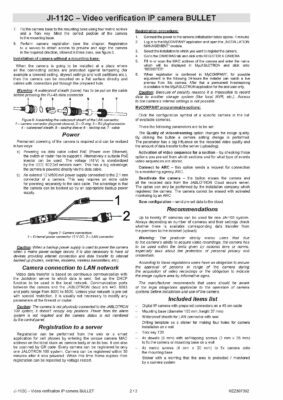 Camera Jablotron Ji-112C Manual